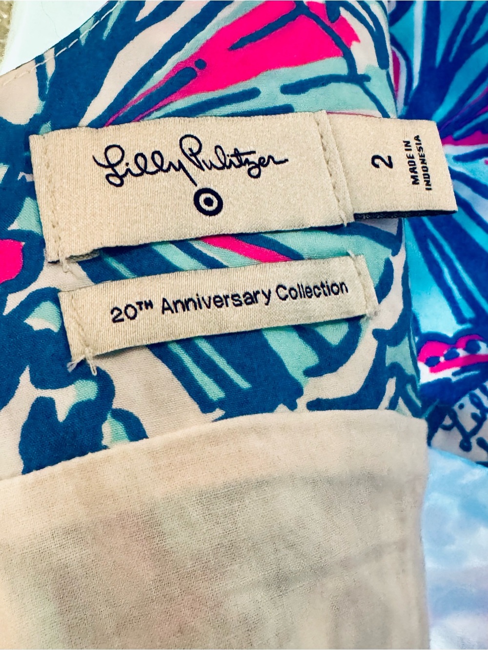 NWT Lilly Pulitzer 20th Anniversary My Fans Shift Dress Size 2 - Picture 2 of 5